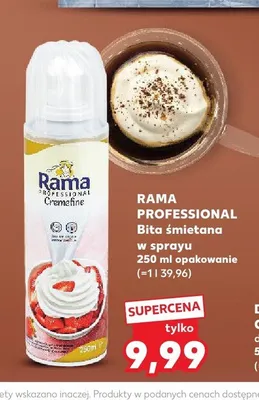 Bita śmietana w sprayu Rama Professional promocja w Kaufland