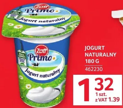 Jogurt naturalny Zott Primo promocja w Selgros