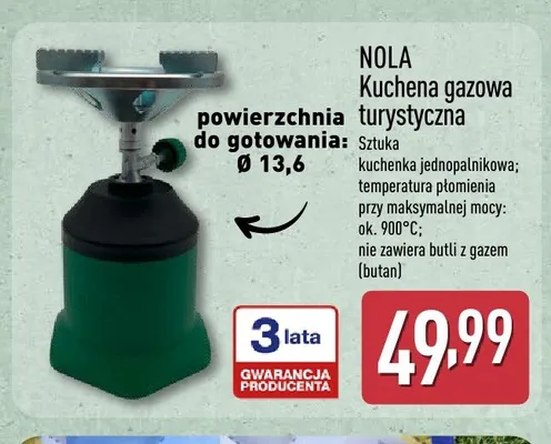 Kuchenka gazowa turystyczna NOLA Ø 13,6 promocja w Aldi
