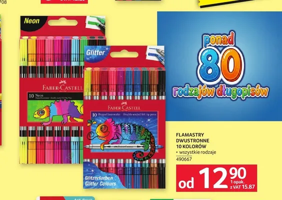 Flamastry dwustronne Faber-Castell Neon 10-pak promocja w Selgros