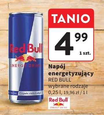 Napój energetyzujący Red Bull wybrane rodzaje 0,25l promocja w Intermarche