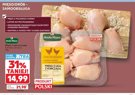 Mięso z uda kurczaka bez kości, bez skóry Stoisko Mięsne promocja w Kaufland