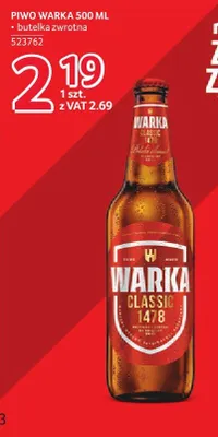Piwo Warka Classic butelka zwrotna 523762 promocja w Selgros