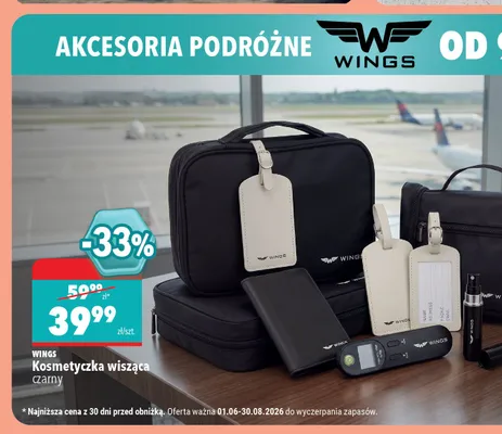 Kosmetyczka wisząca Wings czarna promocja w Biedronka Home
