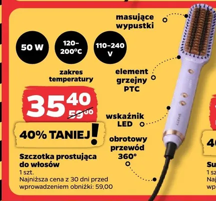 Szczotka prostująca do włosów Netto promocja w Netto