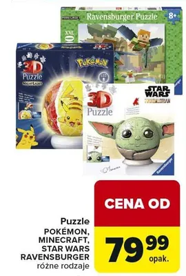 Puzzle Pokemon, Minecraft, Star Wars różne rodzaje promocja w Carrefour