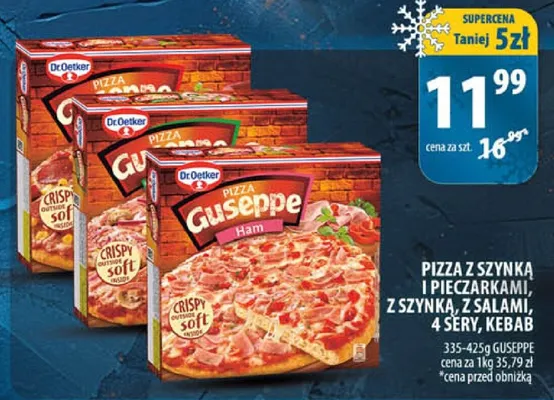 Pizza z szynką i pieczarkami, z szynką, z salami, 5 sery, Kebab promocja w Arhelan
