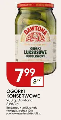 Ogórki konserwowe Dawtona promocja w Chata Polska