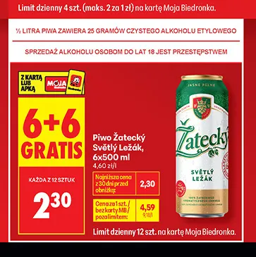 Piwo Žatecký Světlý Ležák promocja w Biedronka