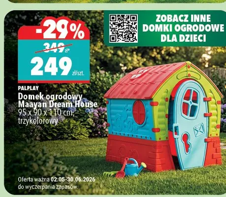Domek ogrodowy PALPLAY Maayan Dream House 95x90x110cm trzykolorowy promocja w Biedronka Home