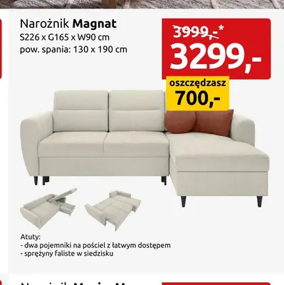 Narożnik Magnat promocja w Black Red White