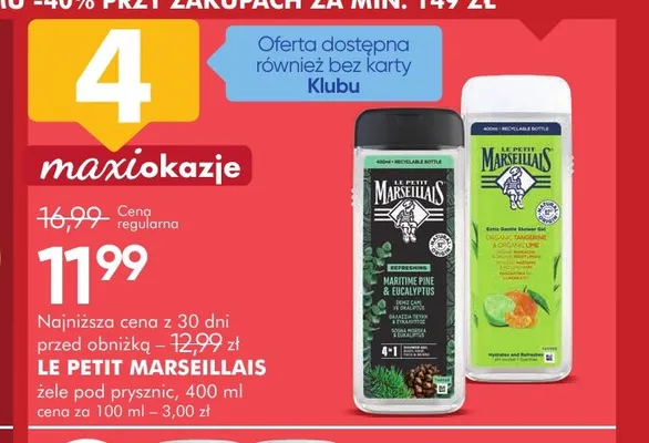 Żel pod prysznic Le Petit Marseillais promocja w Super-Pharm
