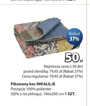 Pikowany koc INKALILJE promocja w Jysk