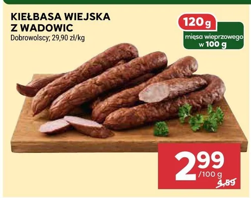 Kiełbasa wiejska z wadowic promocja w Stokrotka
