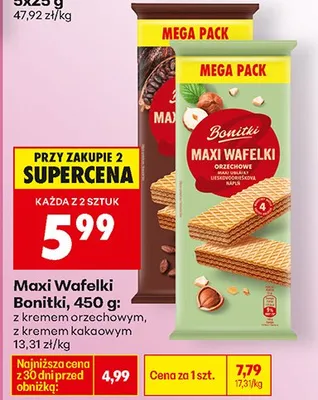 Wafelki maxi z kremem orzechowym promocja w Biedronka