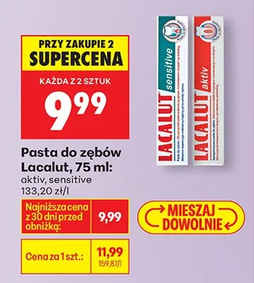 Pasta do zębów aktiv Lacalut promocja w Biedronka