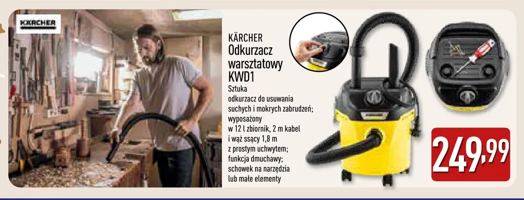 Odkurzacz warsztatowy KWD1 Kärcher promocja w Aldi