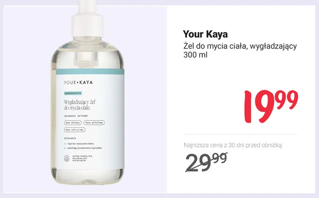 Żel do mycia ciała wygładzający Your Kaya promocja w Rossmann