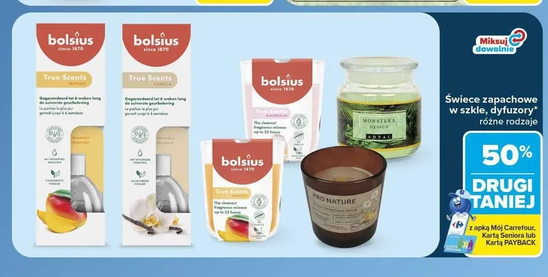 Świeca zapachowa Bolsius True Scents Mango promocja w Carrefour
