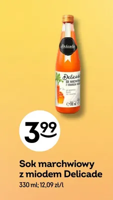 Sok marchwiowy z miodem Delicade promocja w Żabka