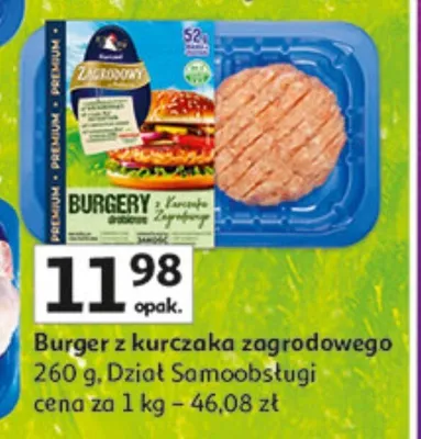 Burger z kurczaka zagrodowego Dział Samoobsługi promocja w Auchan