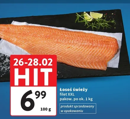 Łosoś świeży filet XXL promocja w Intermarche