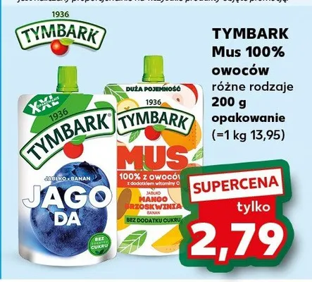 Mus 100% owoców różne rodzaje promocja w Kaufland