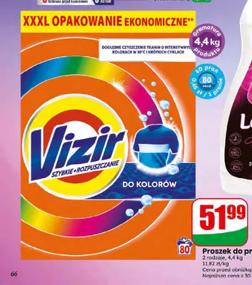 Proszek do prania Vizir Szybkie Rozpuszczanie Do Kolorów promocja w Dino
