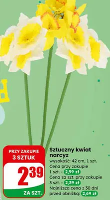 Sztuczny kwiat narcyz wysokość: 42 cm promocja w Dino