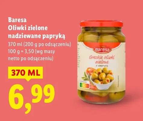 Oliwki zielone nadziewane papryką promocja w Lidl