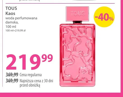 Kaos woda perfumowana damska Tous promocja w Hebe