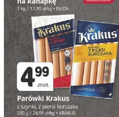 Parówki z szynki Krakus promocja w Marketvita