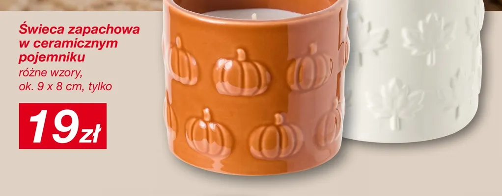 Świeca zapachowa w ceramicznym pojemniku 9x8 cm promocja w KiK