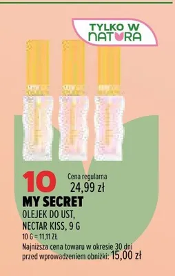 Olejek do ust My Secret Nectar Kiss promocja w Drogerie Natura