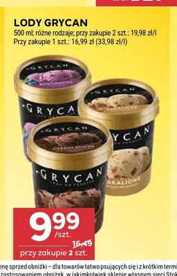 Lody Grycan truskawkowe promocja w Stokrotka