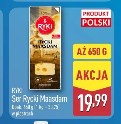 Ser Rycki Maasdam w plastrach Ryki promocja w Aldi