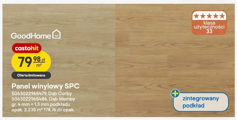 Panel winylowy SPC GoodHome Dąb Corby promocja w Castorama