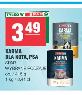 Karma dla psa Spar promocja w SPAR