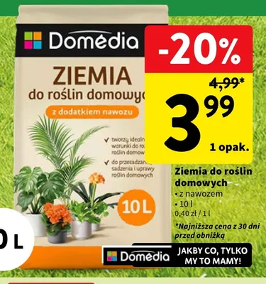 Ziemia do roślin domowych z nawozem Domēdia promocja w Intermarche