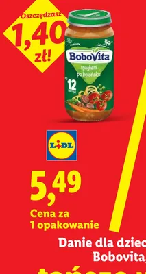 Danie dla dzieci po 12m-cu BoboVita spaghetti po bolońsku promocja w Lidl