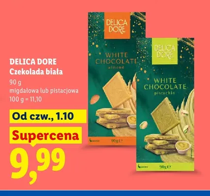 Czekolada biała migdałowa Delica Dore promocja w Lidl