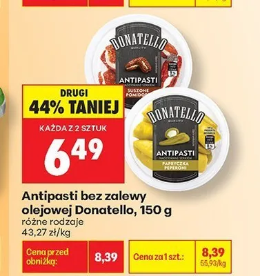 Antipasti bez zalewy olejowej papryczka peperoni Donatello promocja w Biedronka