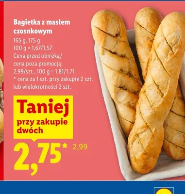 Bagietka z masłem czosnkowym promocja w Lidl