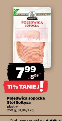 Polędwica sopocka plastry Stół Sołtysa promocja w Netto