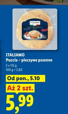 Pieczywo pszenne Puccia Italiamo 2-pak promocja w Lidl