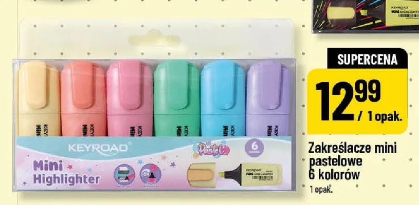 Zakreślacze mini pastelowe 6 kolorów Keyroad promocja w POLOmarket