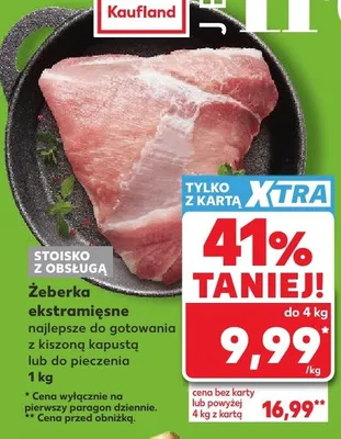 Żeberka ekstramięsne najlepsze do gotowania z kiszoną kapustą lub do pieczenia promocja w Kaufland
