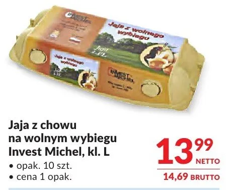Jaja z chowu na wolnym wybiegu Invest Michel, kl. L promocja w Makro