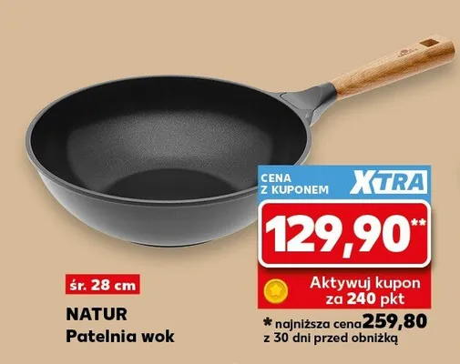 Patelnia wok Gerlach Natur śr. 28 cm promocja w Kaufland