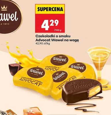 Czekoladki o smaku Advocat Wawel na wagę promocja w Biedronka